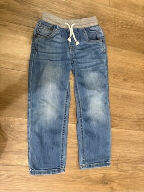 Boys Blue Denim Jogger Jeans with Drawstring Waist